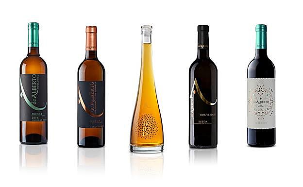 La gama de vinos que presenta Bodegas De Alberto. 