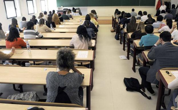 Un examen de oposiciones, celebrado en Valladolid.