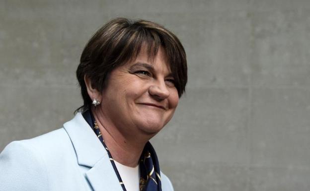 Arlene Foster, líder del Partido Democrático Unionista. 