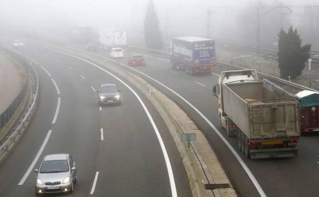 Niebla en Palencia durante este miércoles. 