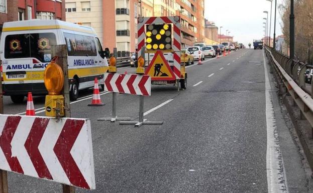 Obras en el Arco de Ladrillo de Valladolid el pasado 11 de diciembre. 