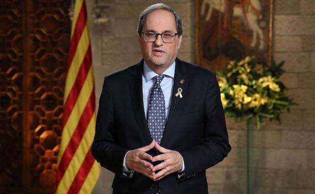 El presidente catalán, Quim Torra, pronuncia el tradicional mensaje institucional de Fin de Año. 