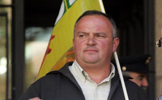 José Manuel Soto, de COAG, durante una manifestación. 