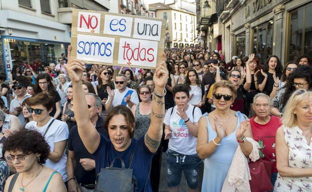 Manifestación en Valladolid contra la sentencia de La Manada, en junio del año pasado. 