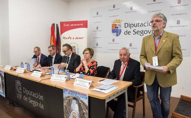 Inauguración del congreso de la federación regional de hermandades de donantes de sangre, este sábado, en Segovia. 