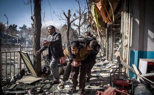 Imágenes de archivo de un atentado perpetrado en Kabul, en enero de 2018.