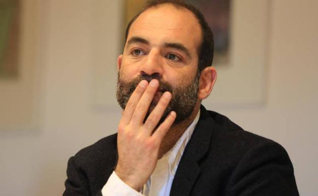 Javier Hontoria, durante la presentación de su proyecto museísttico en el Patio Herreriano. 