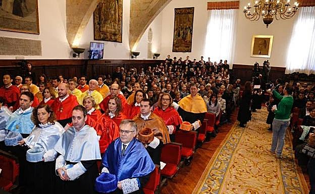 Paraninfo de la USAL durante la fiesta de Santo Tomás. 