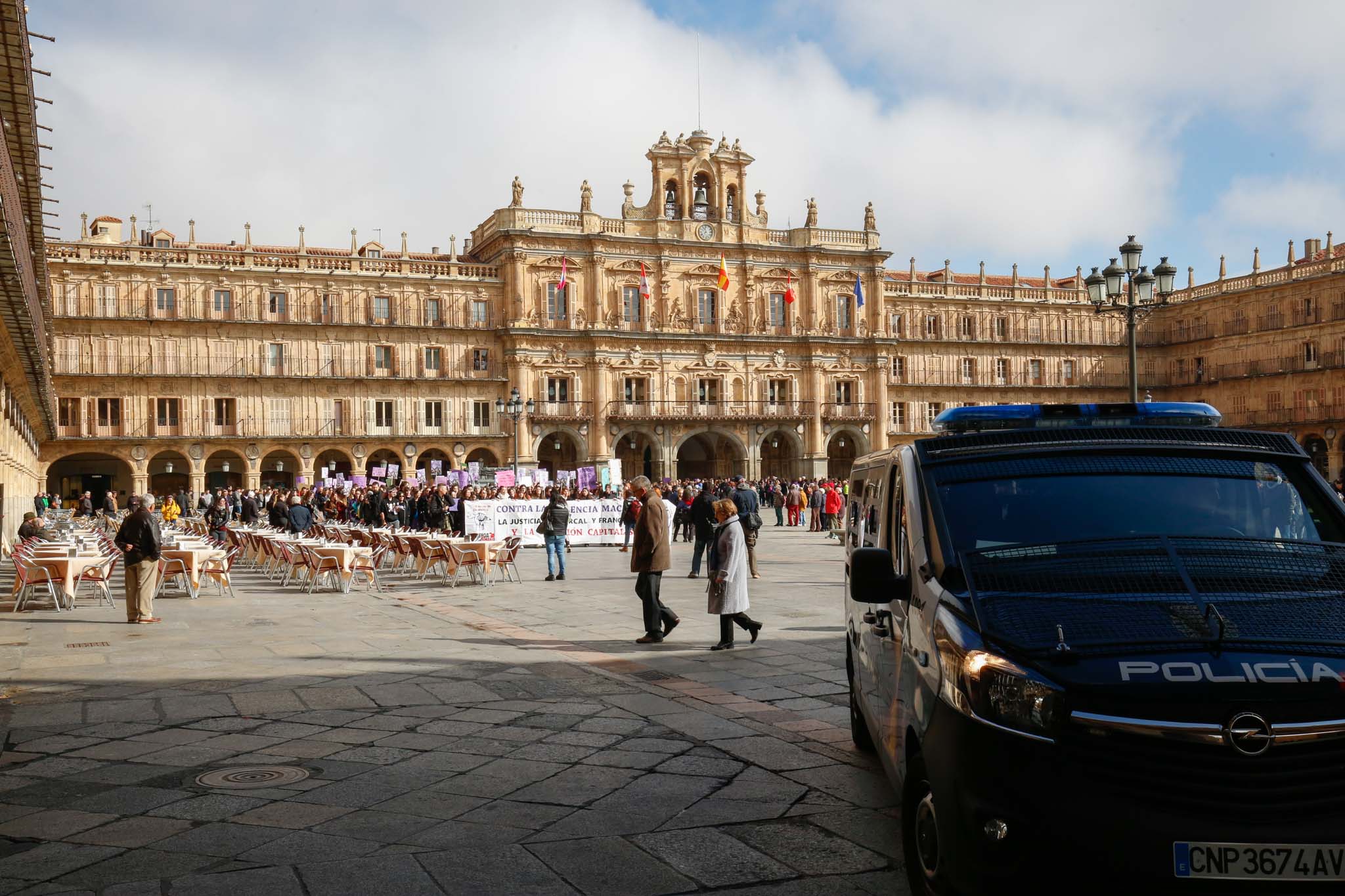 Fotos: Concentración estudiantil del 8-M en la plaza de los Bandos de Salamanca