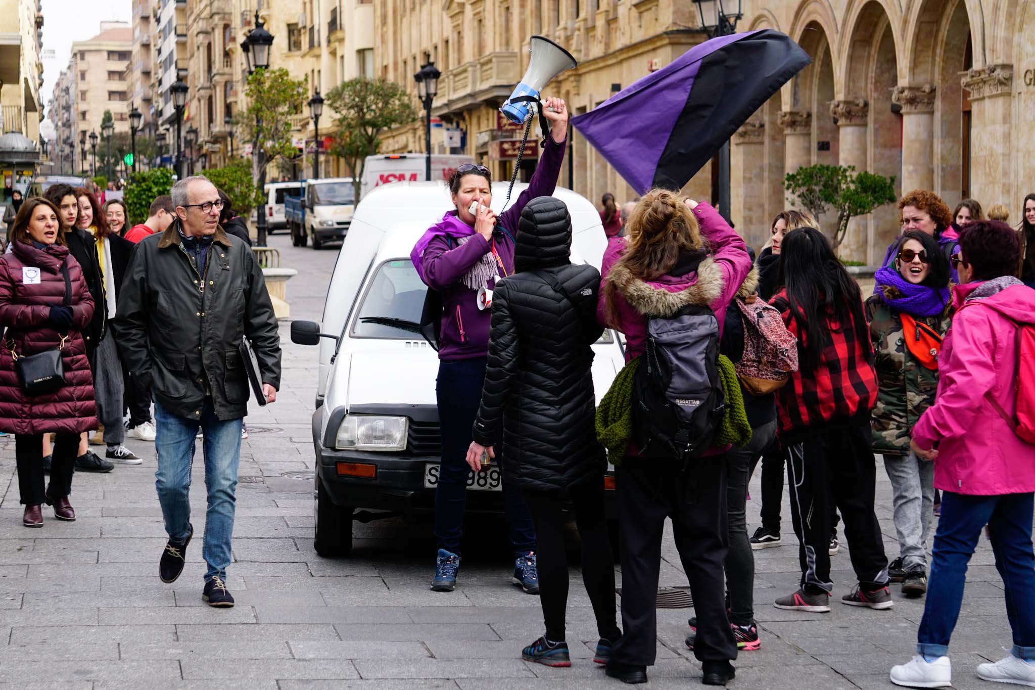 Fotos: Concentración estudiantil del 8-M en la plaza de los Bandos de Salamanca