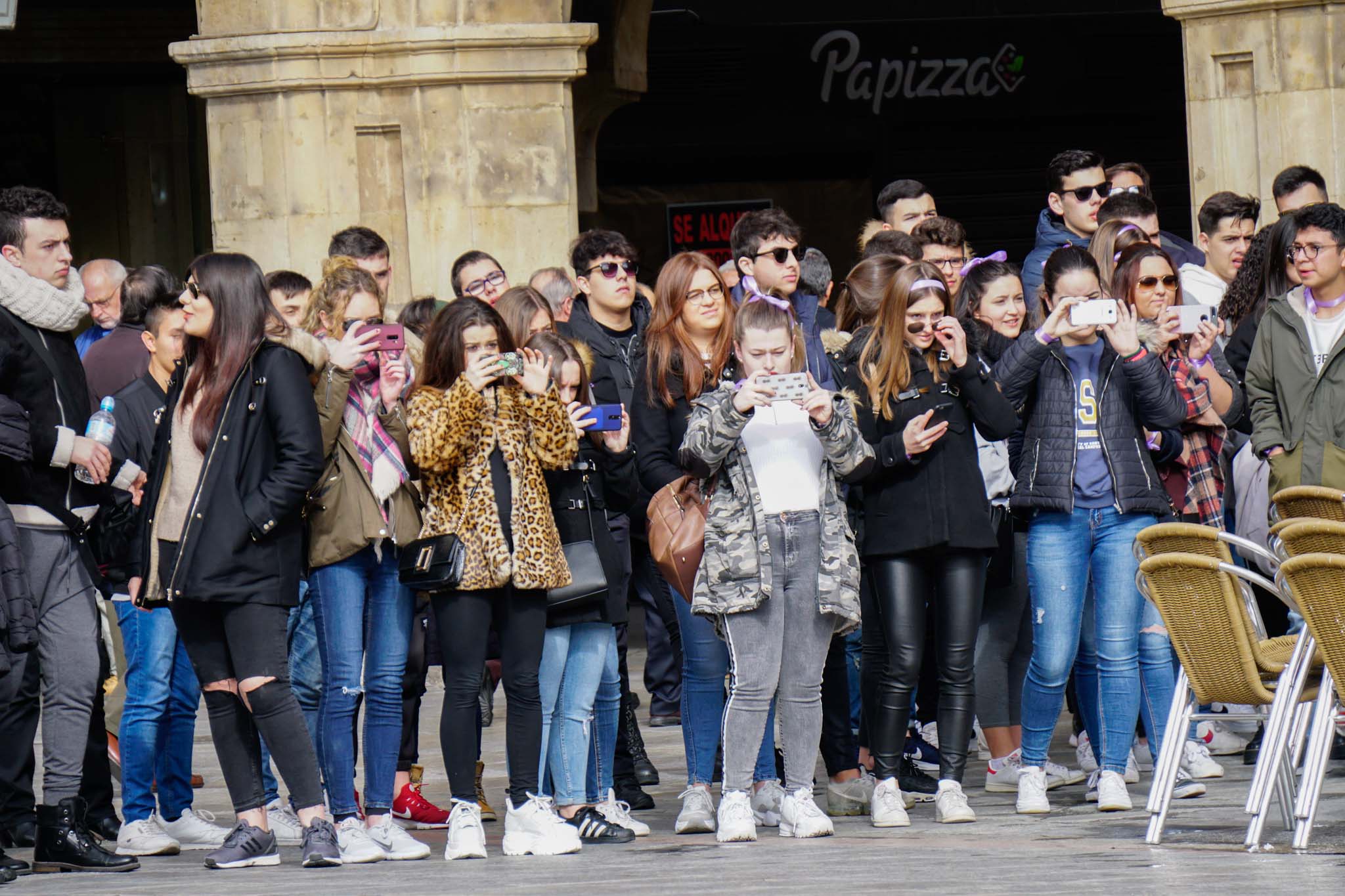 Fotos: Concentración estudiantil del 8-M en la plaza de los Bandos de Salamanca