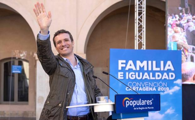 Pablo Casado durante un acto de partido.