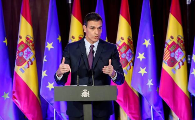 El presidente del Gobierno, Pedro Sánchez, interviene en el acto «Proteger el ideal de Europa».