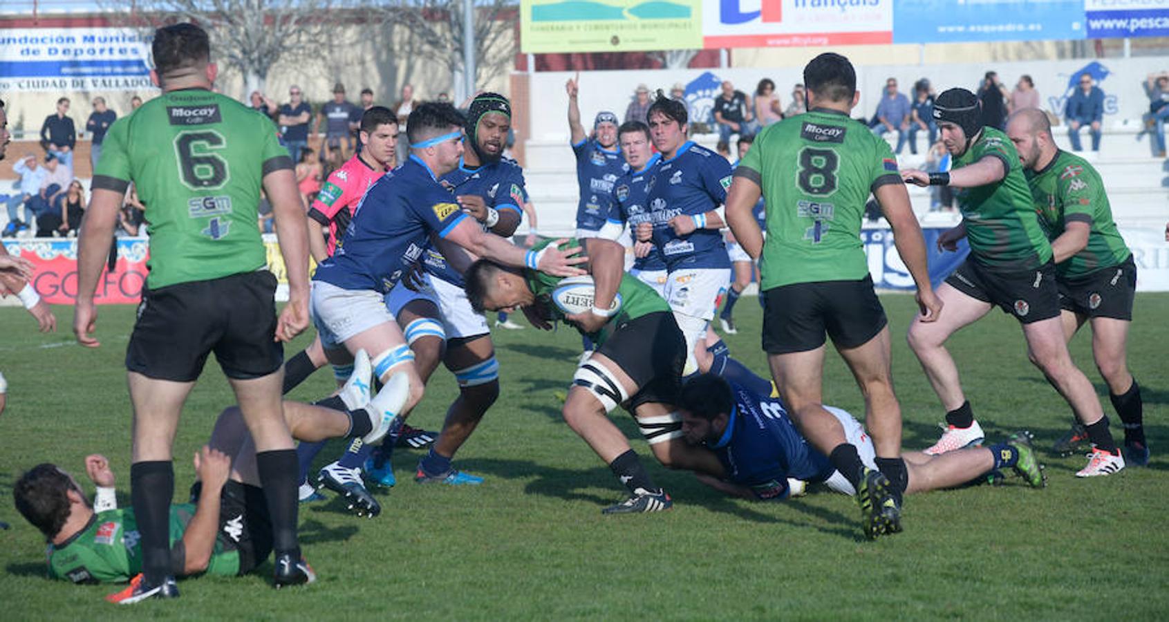 Partido de rugby entre el VRAC Quesos Entrepinares y el Gernika, que se saldó con un empate a 27.