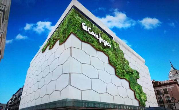 Recreación sobre cómo quedará el jardín vertical en El Corte Inglés. 