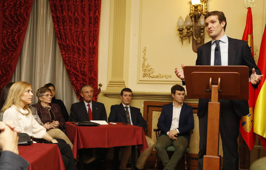 Pablo Casado, en el pregón de Navidad que ofreció en el Casino de Palencia. 