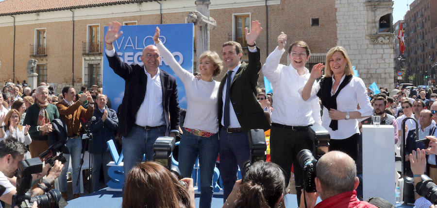 Pablo Casado ha participado frente a la Iglesia de San Pablo en un acto de su partido en Valladolid