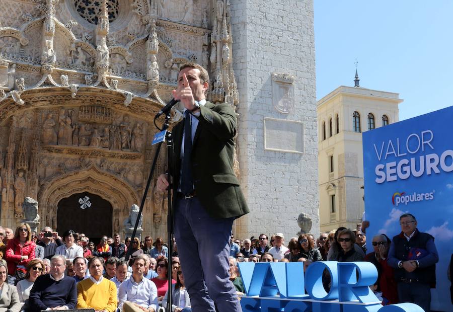 Pablo Casado ha participado frente a la Iglesia de San Pablo en un acto de su partido en Valladolid