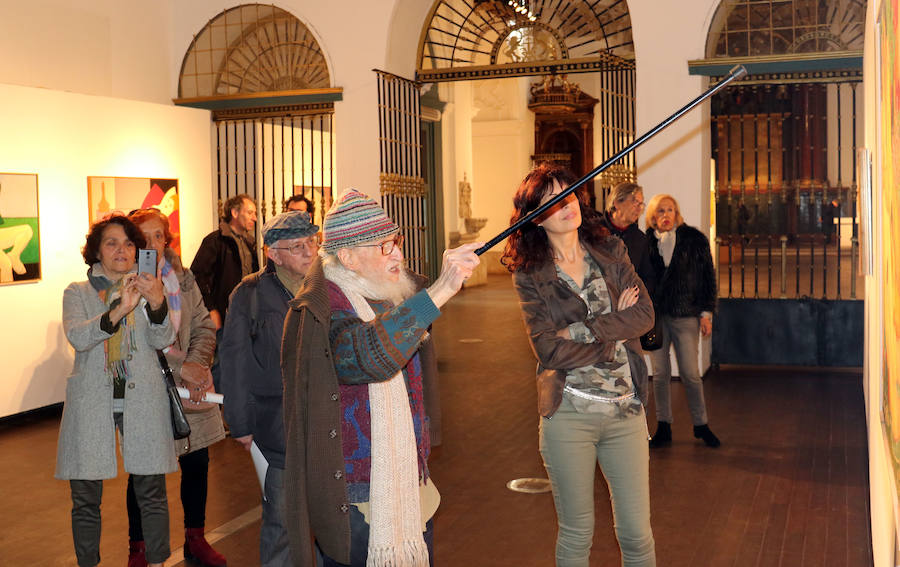 'Cuadrado Lomas. Desde la atalaya' es el título de la muestra en cuya inauguración el pintor vallisoletano anunció que no pondrá crear más cuadros por problemas de salud