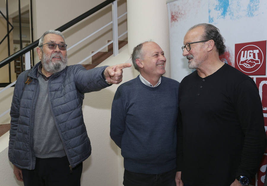 Cándido Méndez, con Faustino Temprano y Julián Martínez, hoy en UGT. 