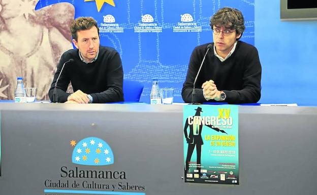 Alex MartínEscribá y Javier Sánchez presentaron el XVCongreso de Novela y Cine Negro. 