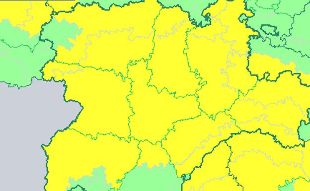 Mapa de alertas para Castilla y León durante la jornada del miércoles. 