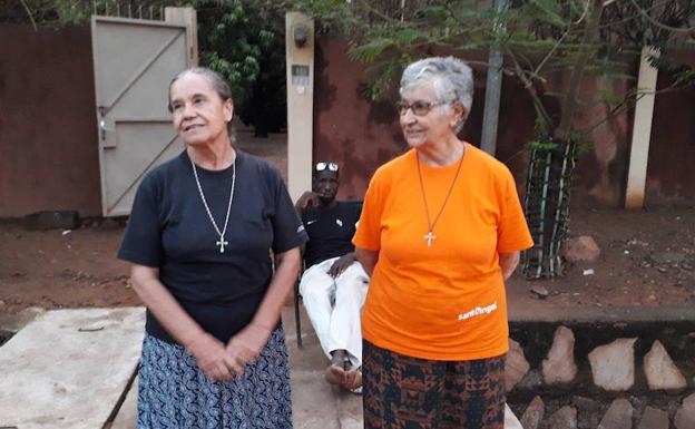 Las religiosas Pilar González (Burgos) y Mercedes Cuadrado (Palencia). 