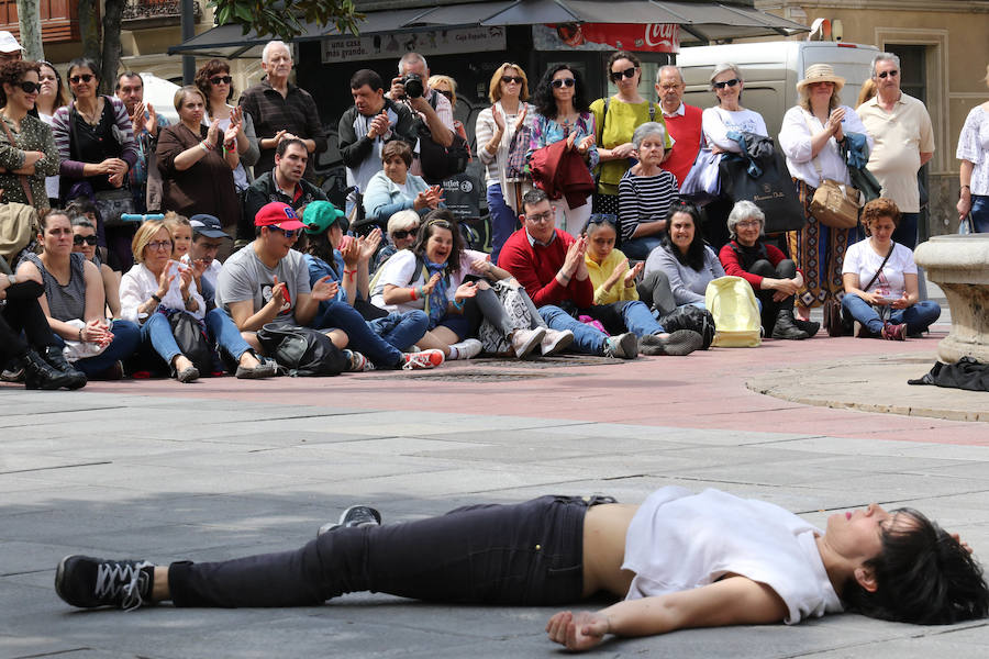 Milagros Galiano en la Plaza de Santa Ana.