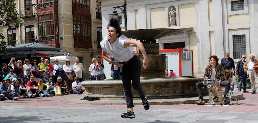 Milagros Galiano en la Plaza de Santa Ana.