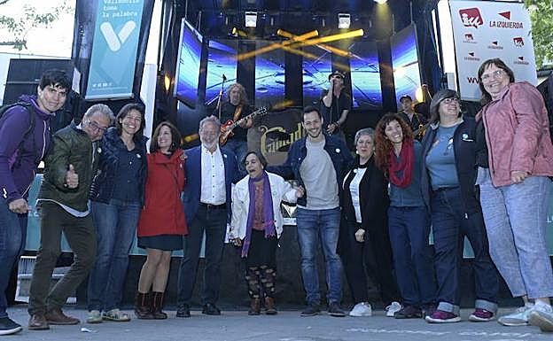 Candidatos de Toma la Palabra, en el cierre de la campaña electoral. 