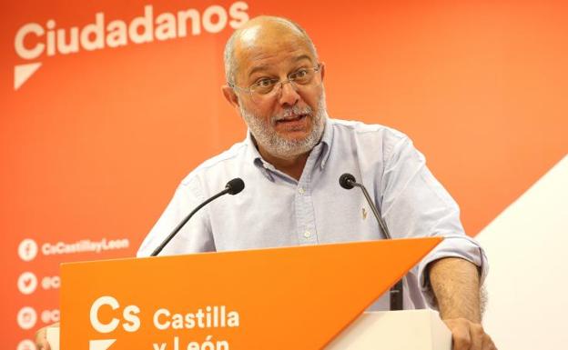 Francisco Igea, este lunes durante su comparecencia en la sede regional de Ciudadanos.