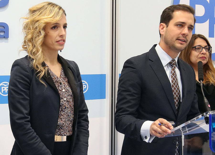 Carolina García y Pablo Pérez, el día que la presentó. 