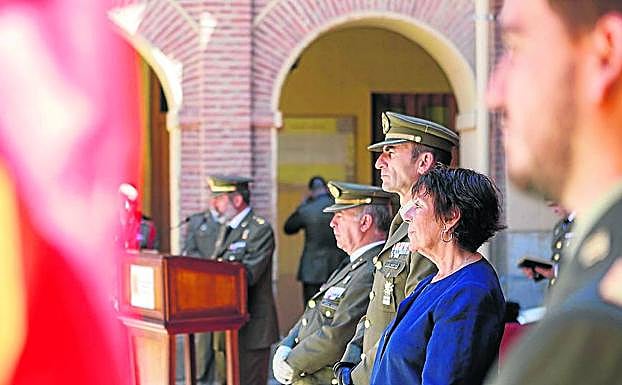 Mercedes Martín, durante el acto en el edificio del Santi Spiritus.