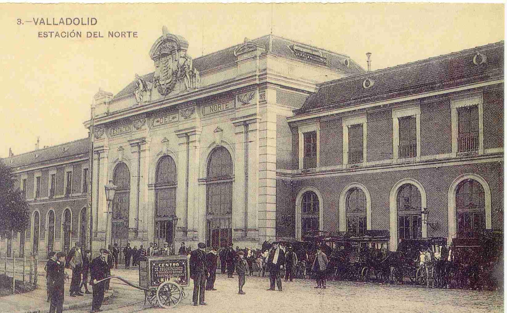 Estación del Norte de Valladolid donde llegó un baúl de grandes dimensiones y peso considerable dirigido a Alar.