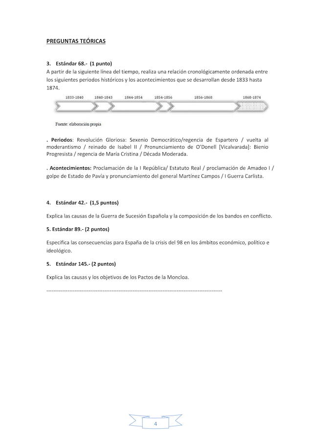 Examen de Historia de España de la EBAU en Canarias.