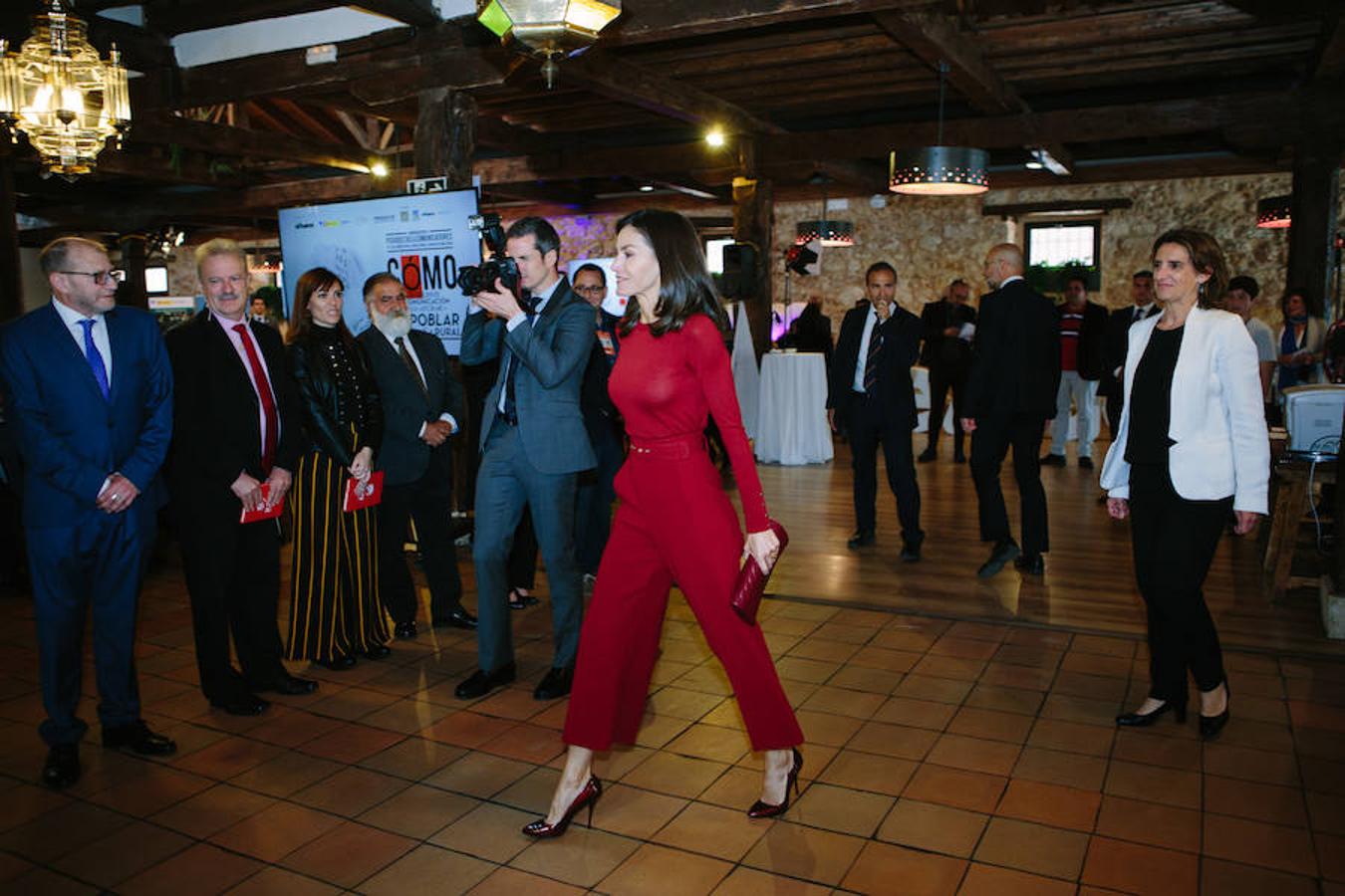 La Reina Letizia ha visitado hoy la localidad soriana de El Burgo de Osma para clausurar un seminario sobre periodismo y mundo rural.