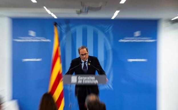 Quim Torra, durante su comparecencia en Madrid.