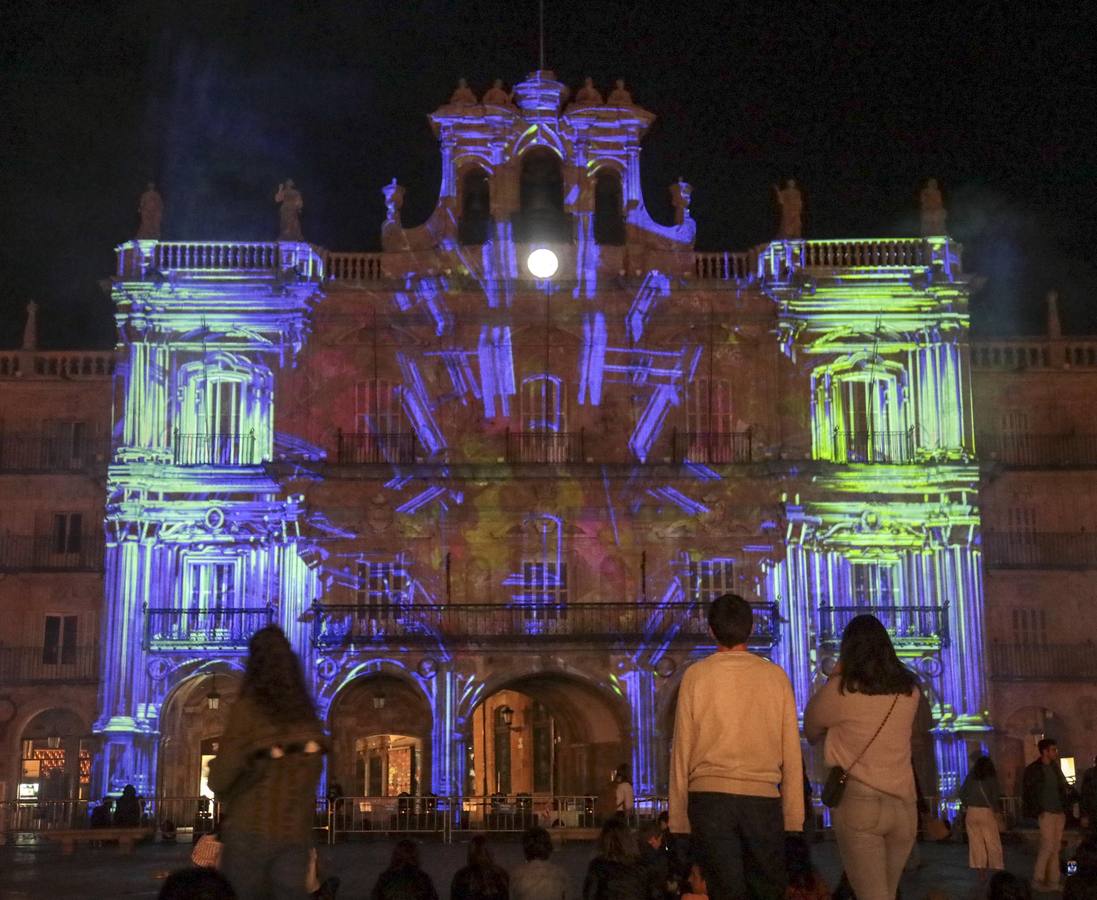 Ensayo del Festival de Luz de Vanguardia en Salamanca.