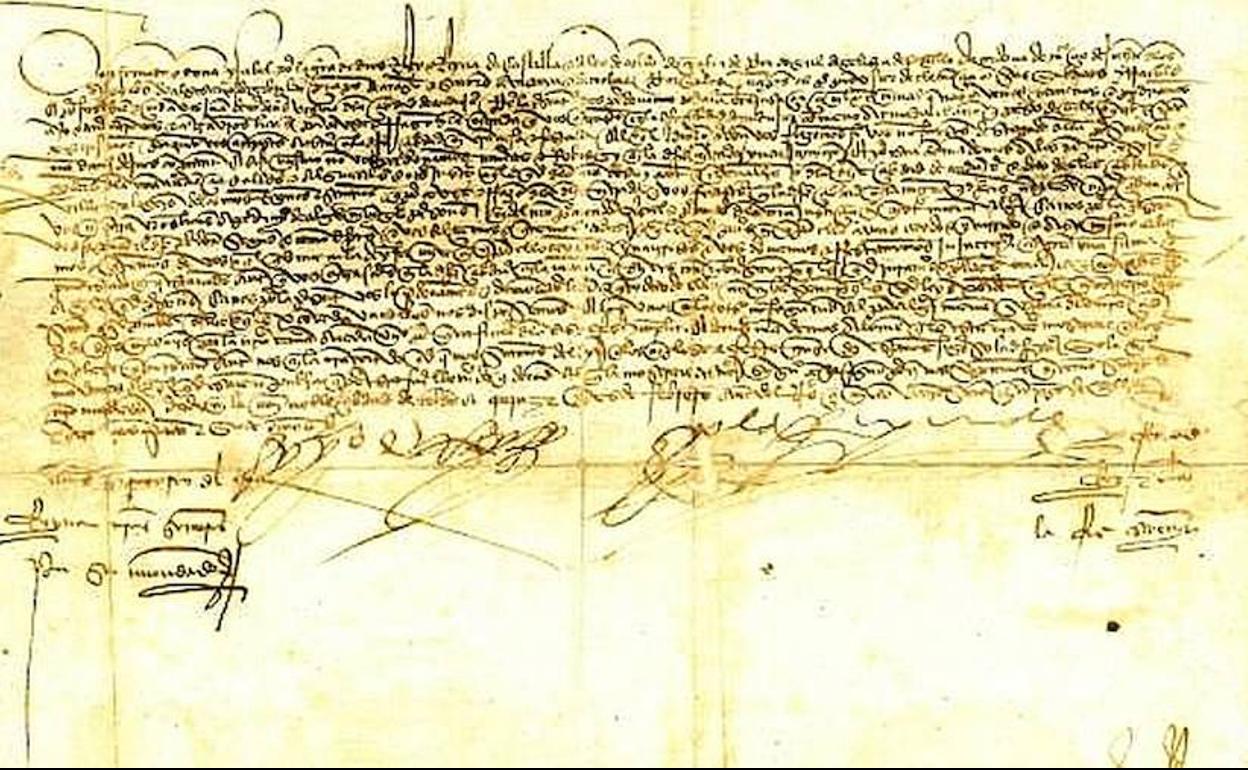 Carta de perdón otorgada por los Reyes Católicos.