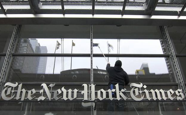 Entrada a las oficinas del New York Times en Nueva York.