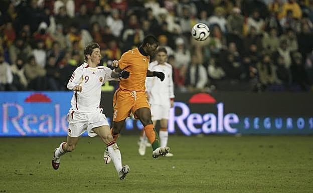 El madrileño, en el choque de la selección ante Costa de Marfil en Zorrilla, en 2006
