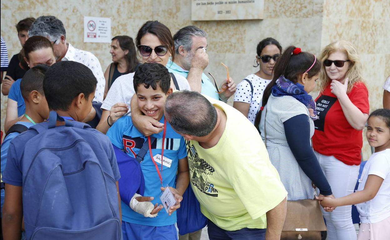 Llegada de niños saharauis en el verano de 2018. 