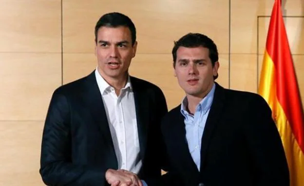 Pedro Sánchez y Albert Rivera, en una de sus reuniones. 