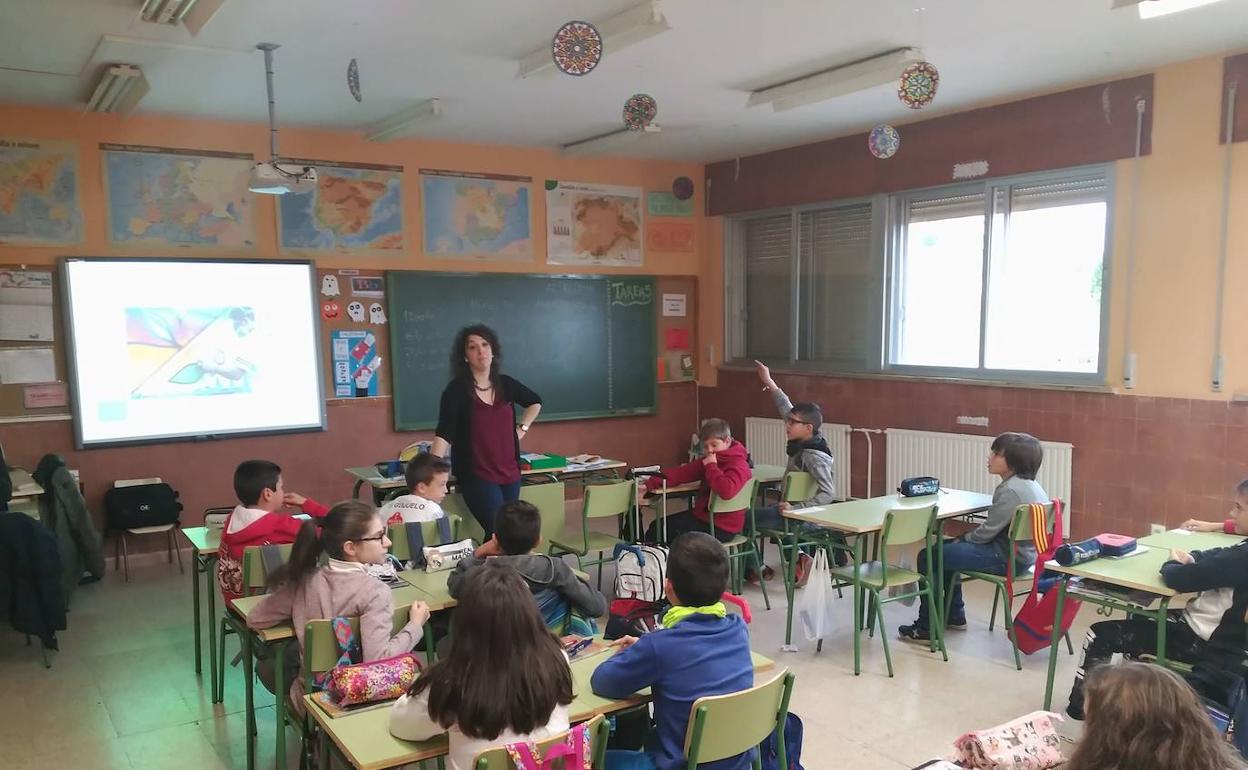 Alumnos en un colegio de Guijuelo.