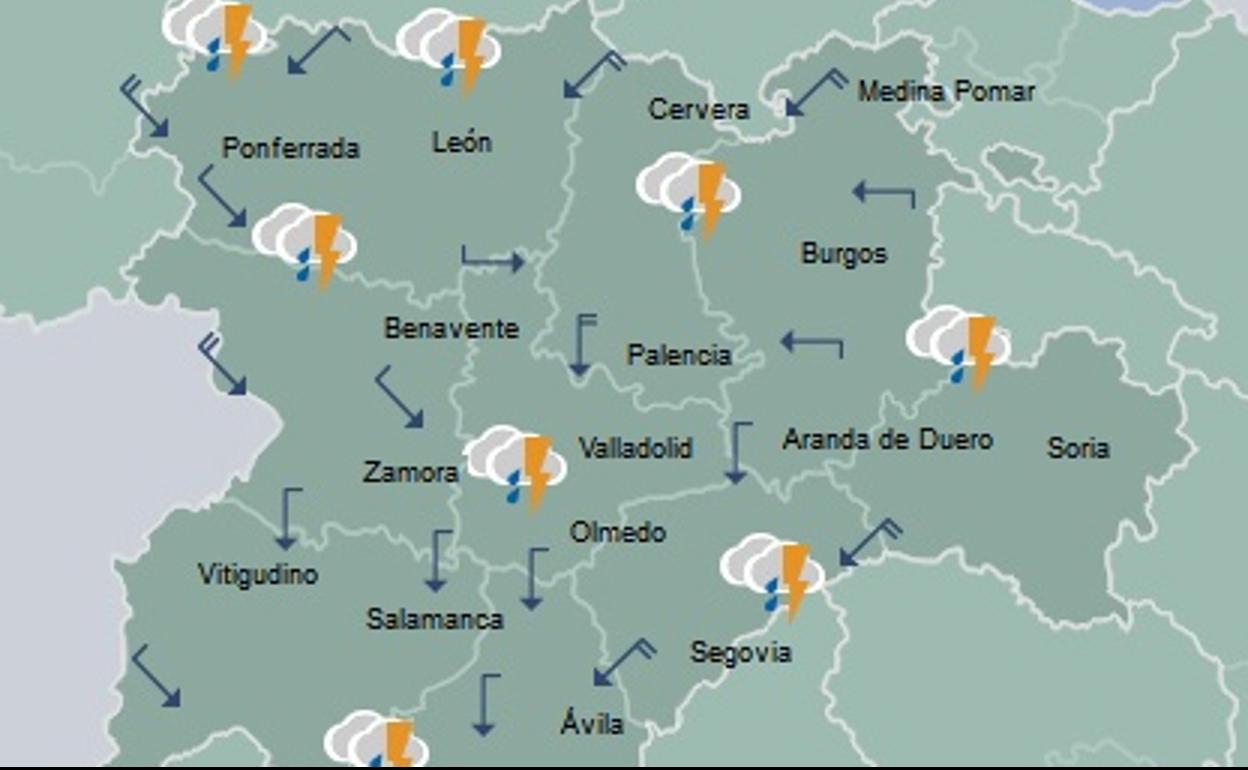 Pronóstico de la AEMET para hoy sábado en Castilla y León. 