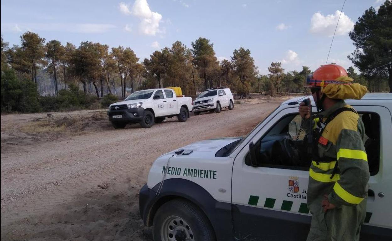 Intervención de los agentes medioambientales en Fuentidueña. 