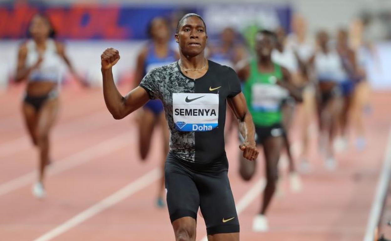 Caster Semenya, tras ganar una prueba de la Diamond League. 