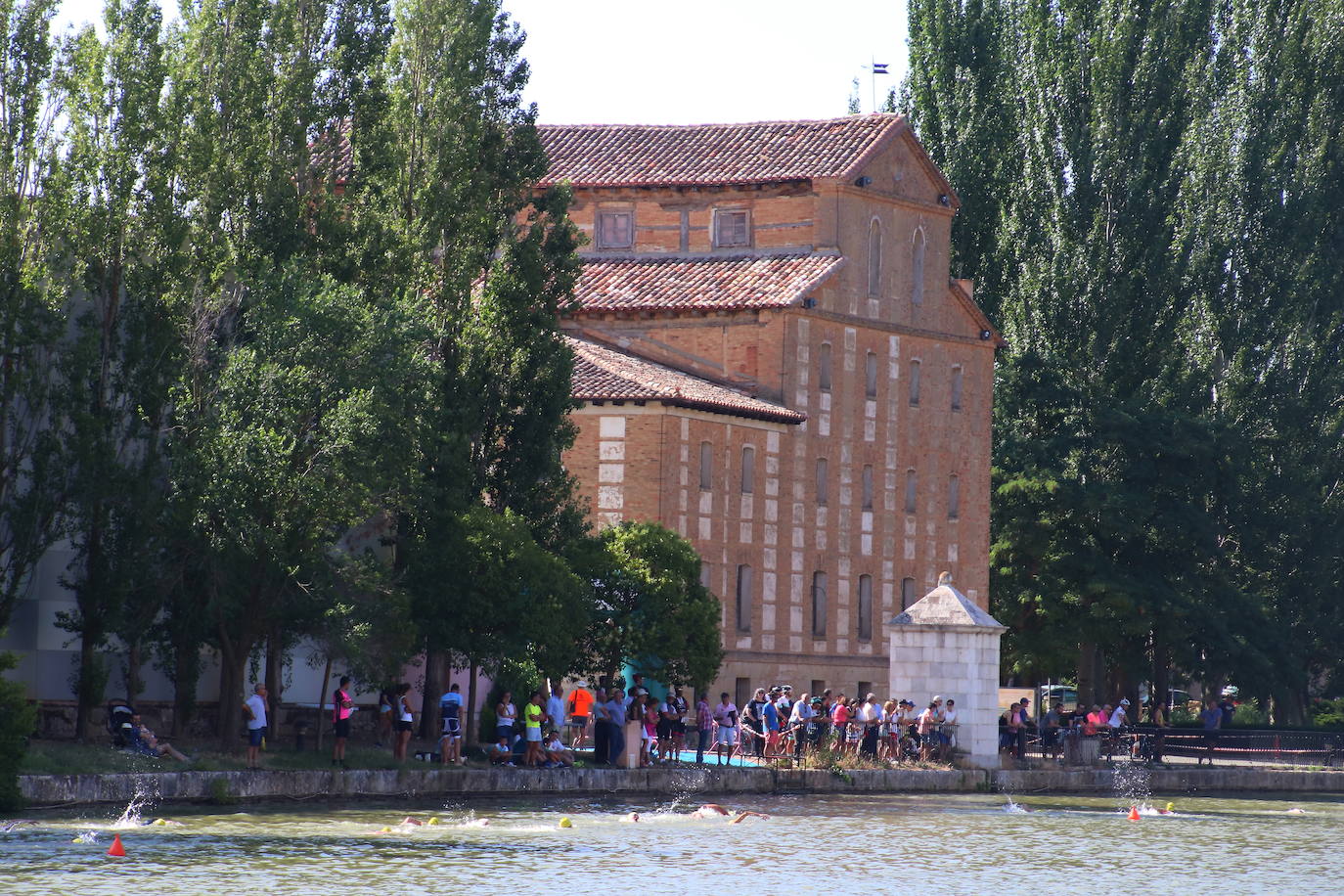 Los recorridos de natación, ciclismo y carrera a pie han discurrido exclusivamente por los caminos de sirga y las aguas de esta infraestructura simbólica de Tierra de Campos