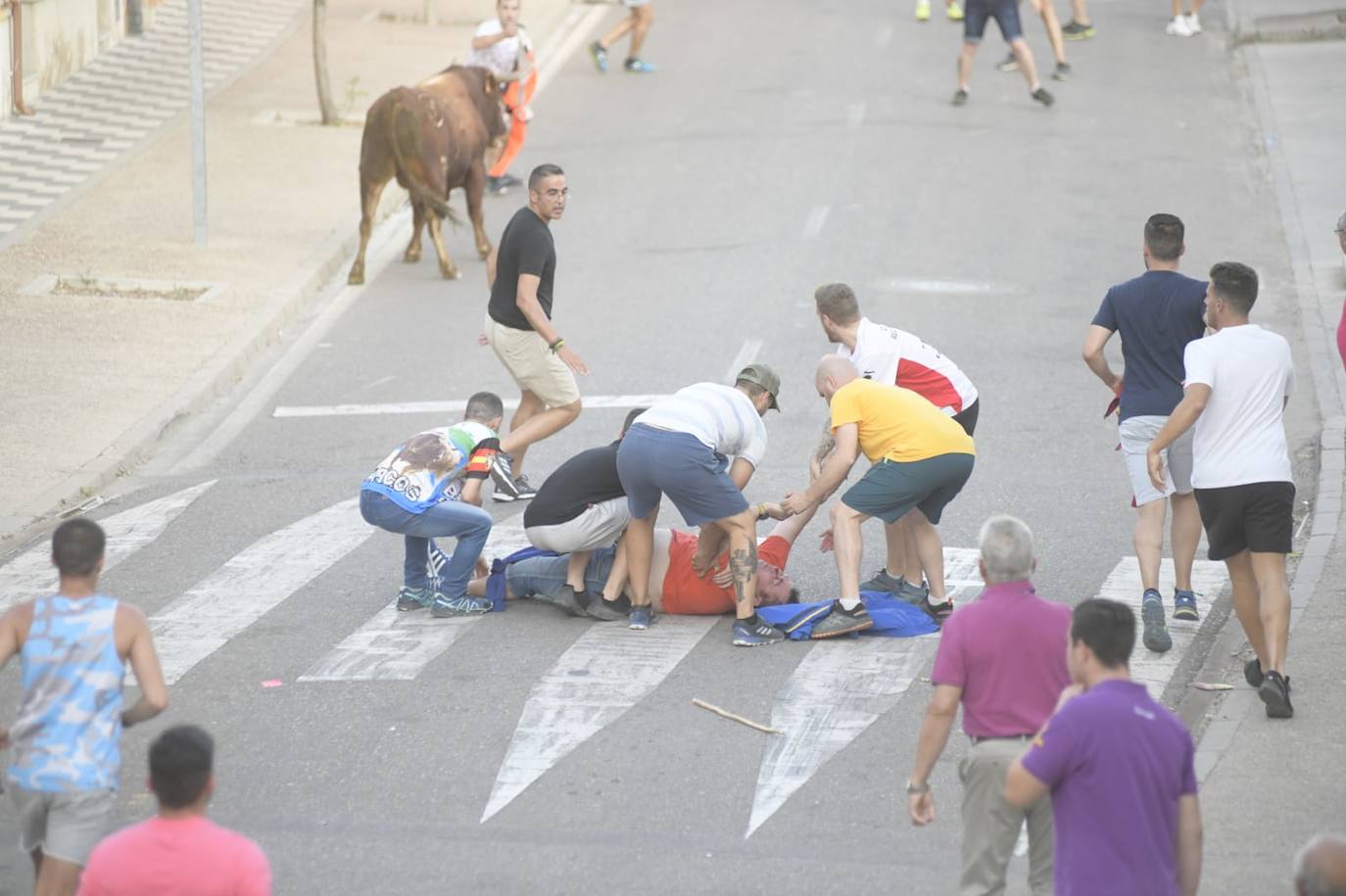 Un vecino de La Seca -F. S. de 45 años- ha resultado herido grave tras ser corneado en el encierro celebrado este sábado