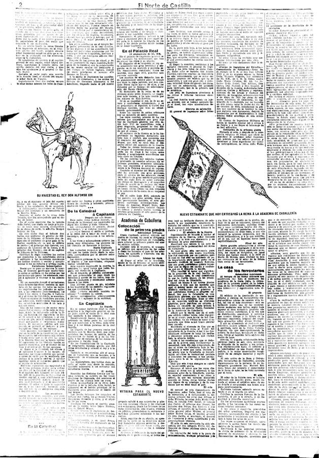 Conocida popularmente como 'el octógono' por su peculiar forma, fue pasto de un terrible fuego en la madrugada del 26 de octubre de 1915 | Las obras de construcción de la nueva Academia comenzaron en el cuarto trimestre de 1920 | El 4 de mayo de 1921, los reyes de España, Alfonso XIII y Victoria Eugenia, asistían a la colocación de la primera piedra y protagonizaban una ceremonia multitudinaria en la explanada del Campo Grande 